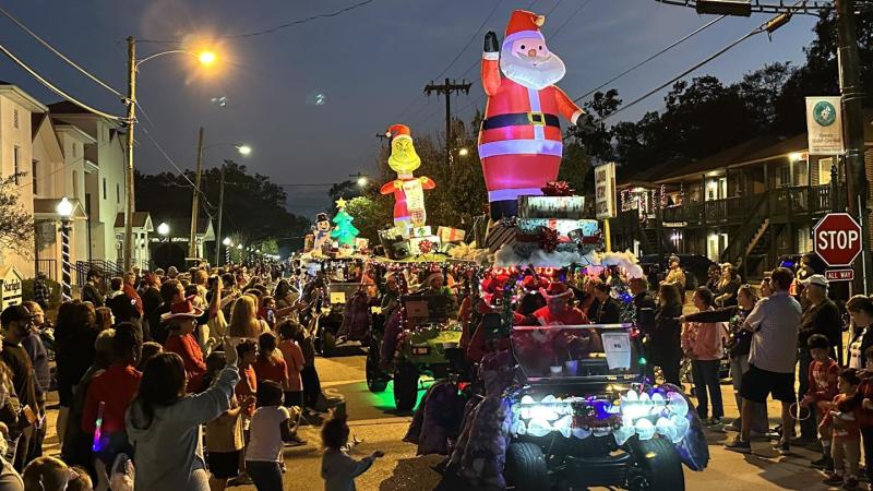 Slidell's Community Christmas Golf Cart Parade in Olde Towne